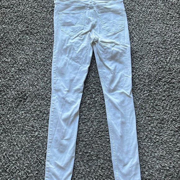 Y2K Hollister Jeans Womens 27 White High Rise Skinny Ripped Jeans - Picture 5 of 8